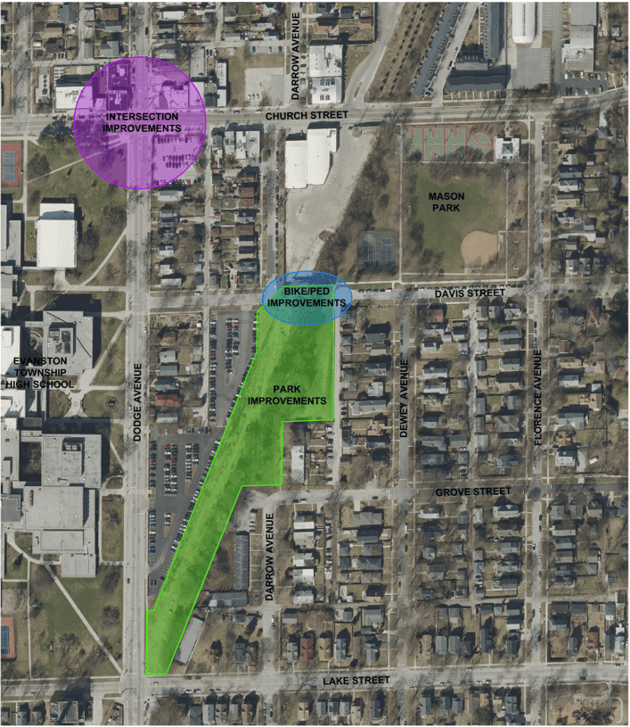 Mason Park and the former Mayfair Railroad Right